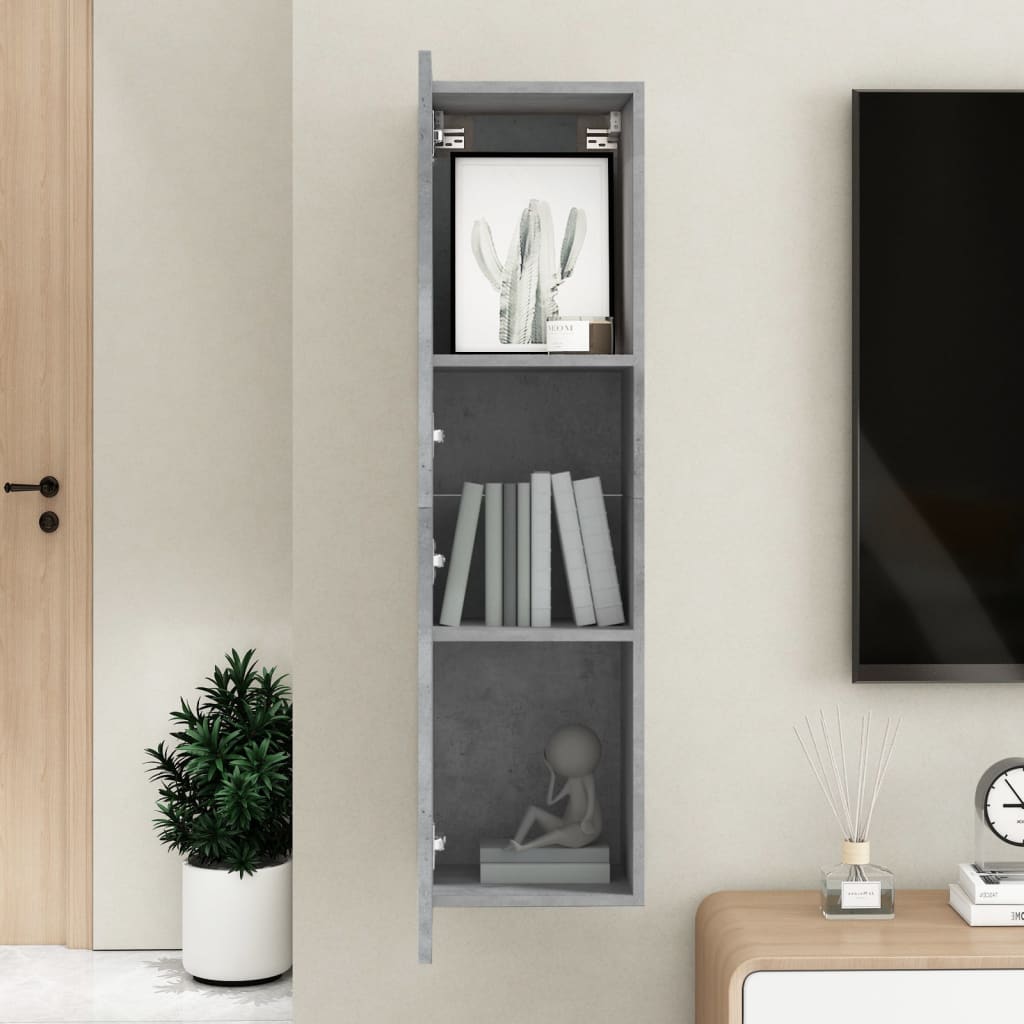 vidaXL TV Cabinet Concrete Gray 12"x11.8"x43.3" Engineered Wood