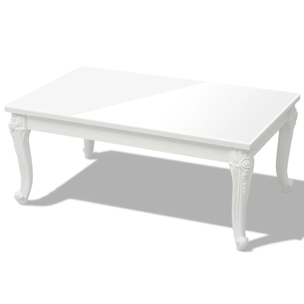 vidaXL Coffee Table 39.4"x23.6"x16.5" High Gloss White