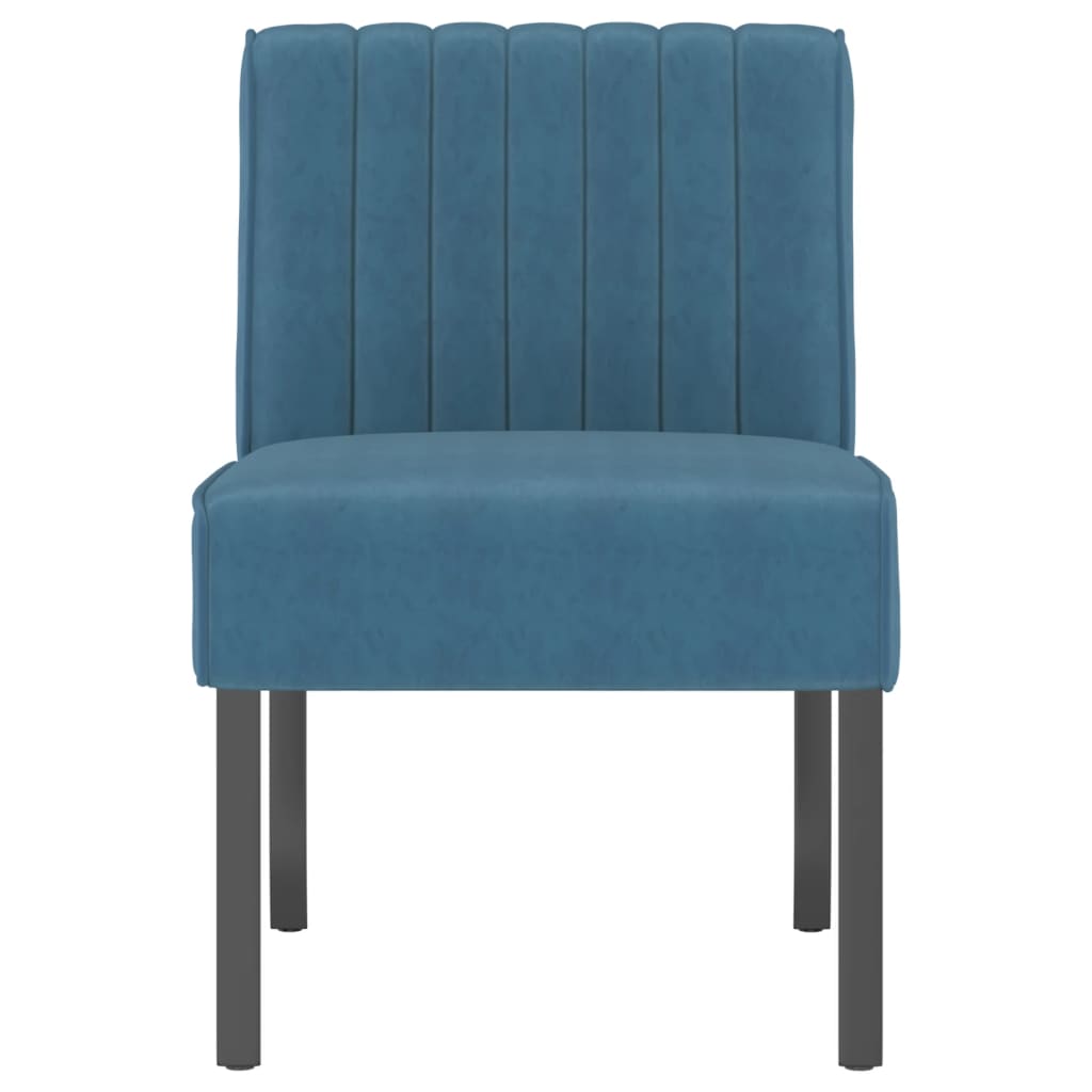 vidaXL Slipper Chair Blue Velvet