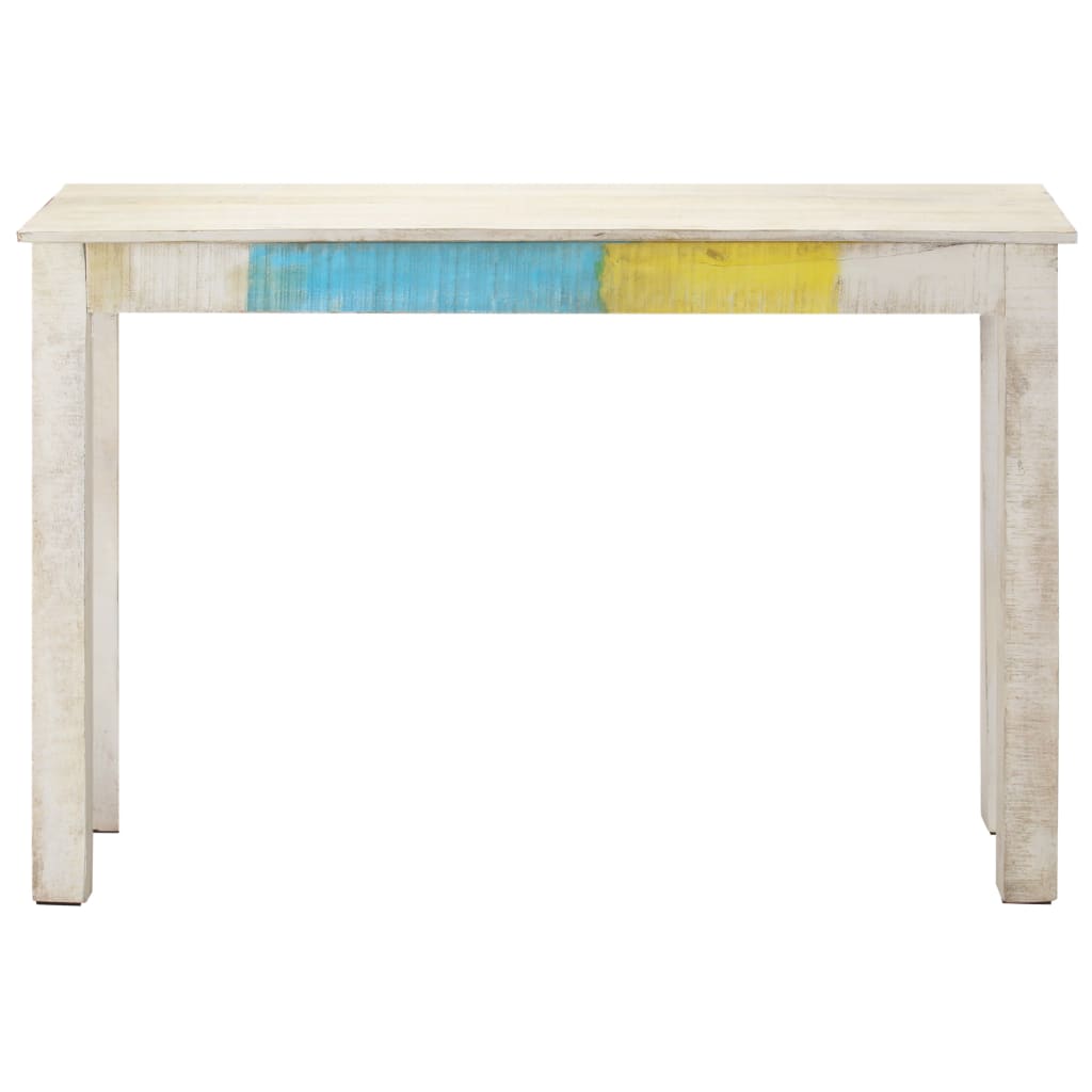 vidaXL Console Table White 45.3"x13.8"x30.3" Rough Mango Wood