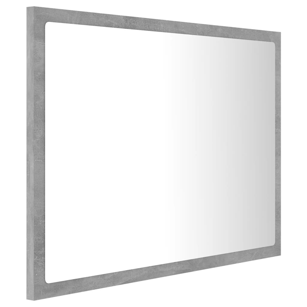 vidaXL LED Bathroom Mirror Concrete Gray 23.6"x3.3"x14.6" Engineered Wood