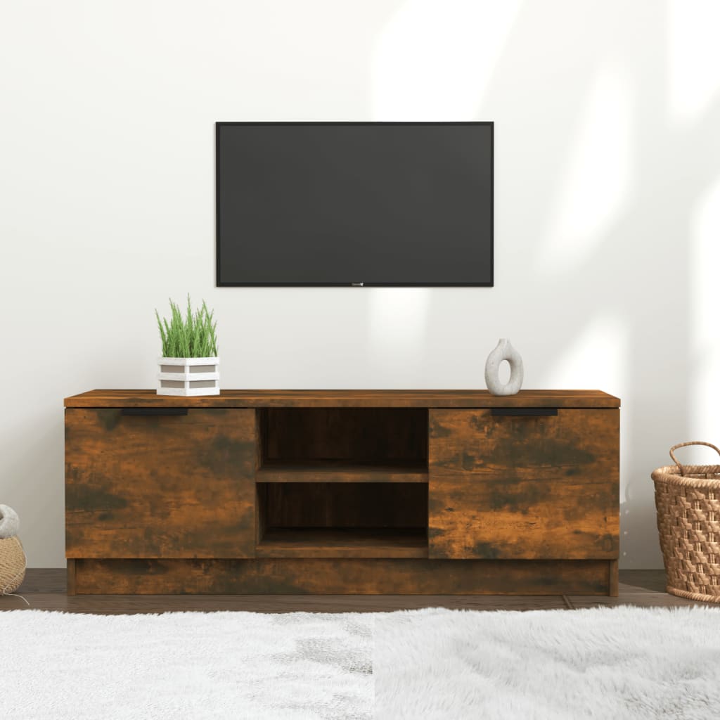 vidaXL TV Cabinet Smoked Oak 40.2"x13.8"x14.4" Engineered Wood