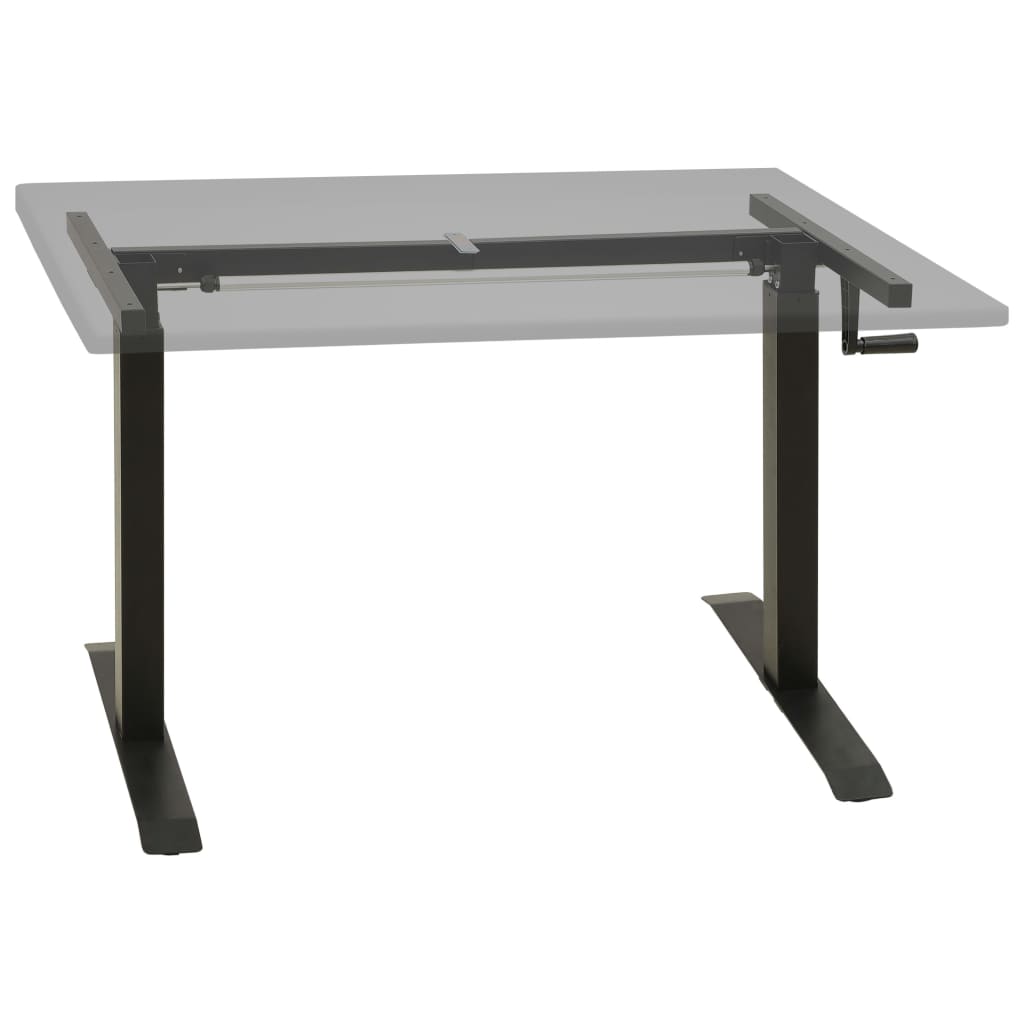 vidaXL Manual Height Adjustable Standing Desk Frame Hand Crank Black