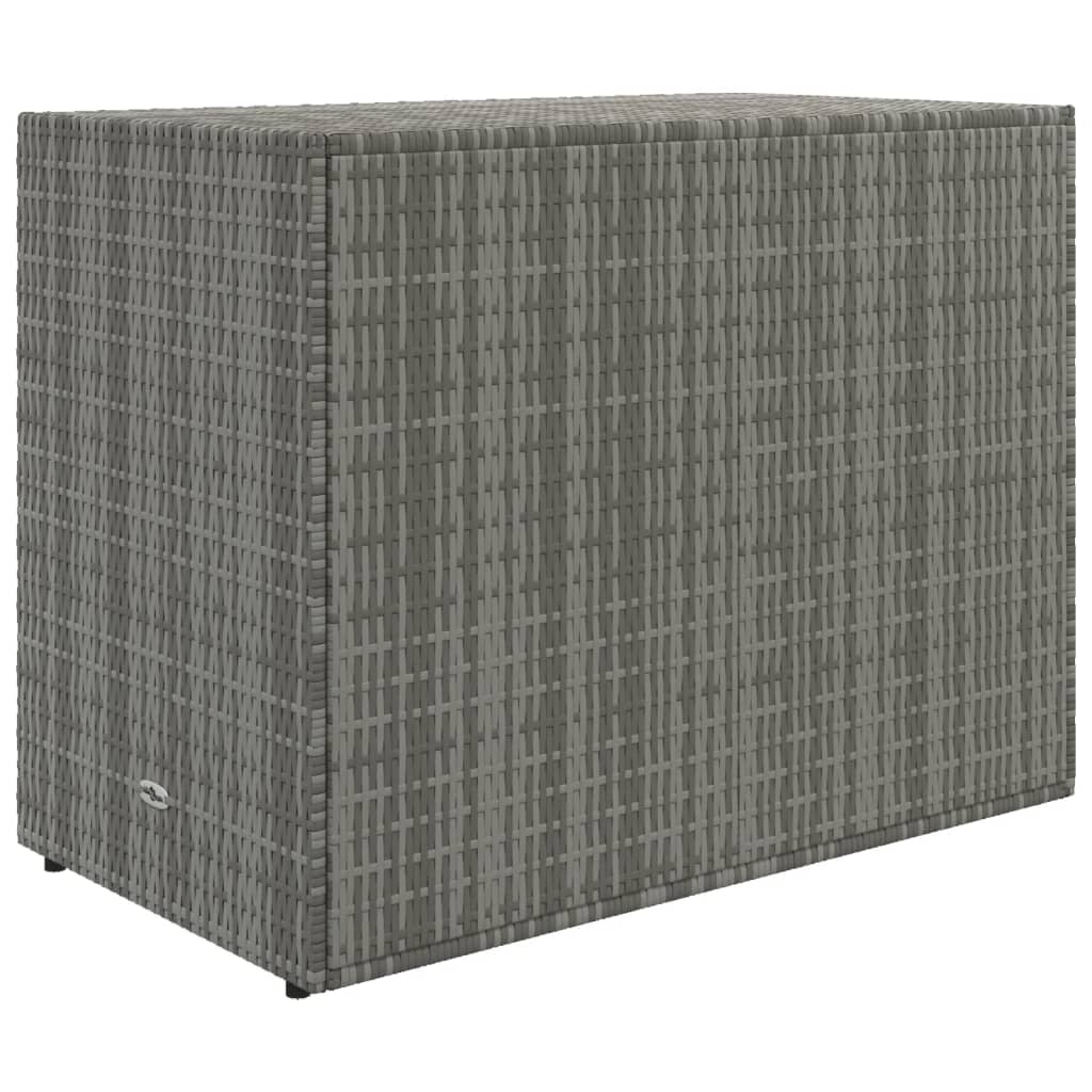 vidaXL Garden Storage Cabinet Gray 39.4"x21.9"x31.5" Poly Rattan