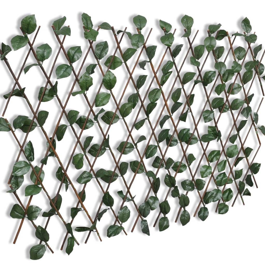 vidaXL Willow Trellis Fence 5 pcs with Artificial Leaves 70.8"x35.4"