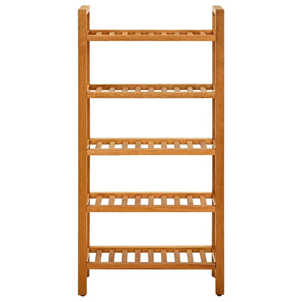 vidaXL Shoe Rack with 5 Shelves 19.7"x10.6"x39.4" Solid Oak Wood