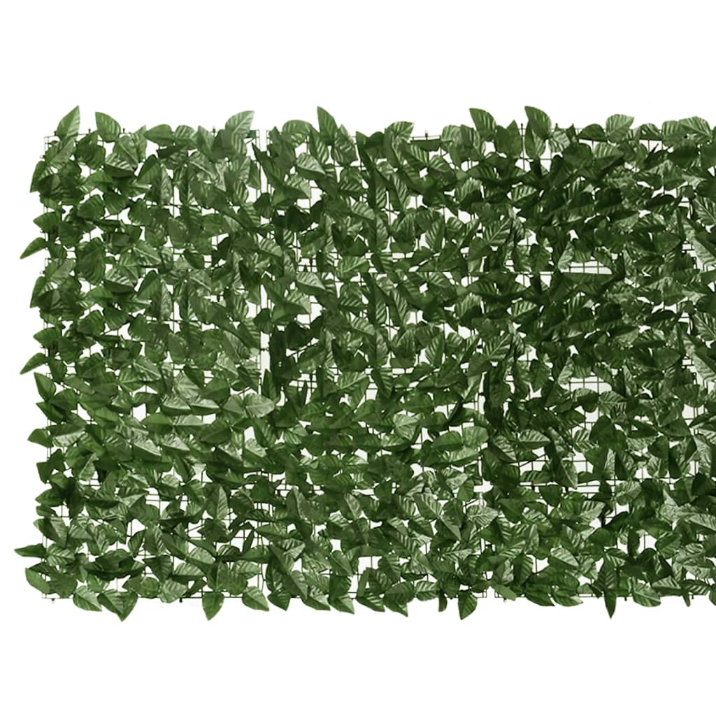 vidaXL Balcony Screen with Dark Green Leaves 118.1"x39.4"