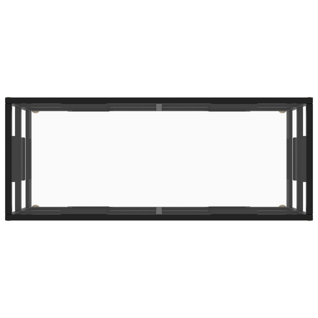 vidaXL TV Stand Black with Tempered Glass 39.4"x15.7"x15.7"