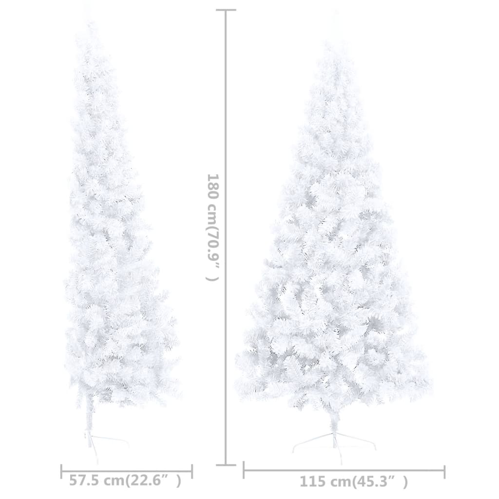 vidaXL Artificial Half Pre-lit Christmas Tree with Ball Set White 70.9"