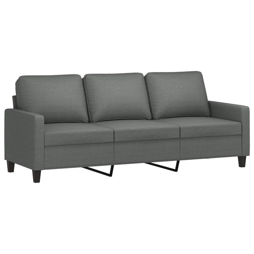vidaXL 3-Seater Sofa with Footstool Dark Gray 70.9" Fabric