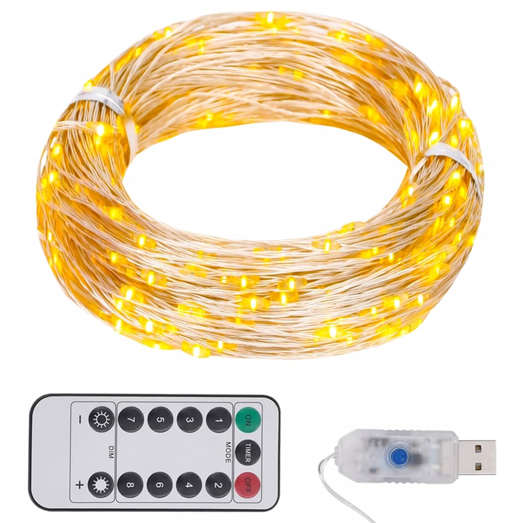 vidaXL LED String with 150 LEDs Warm White 49.2'