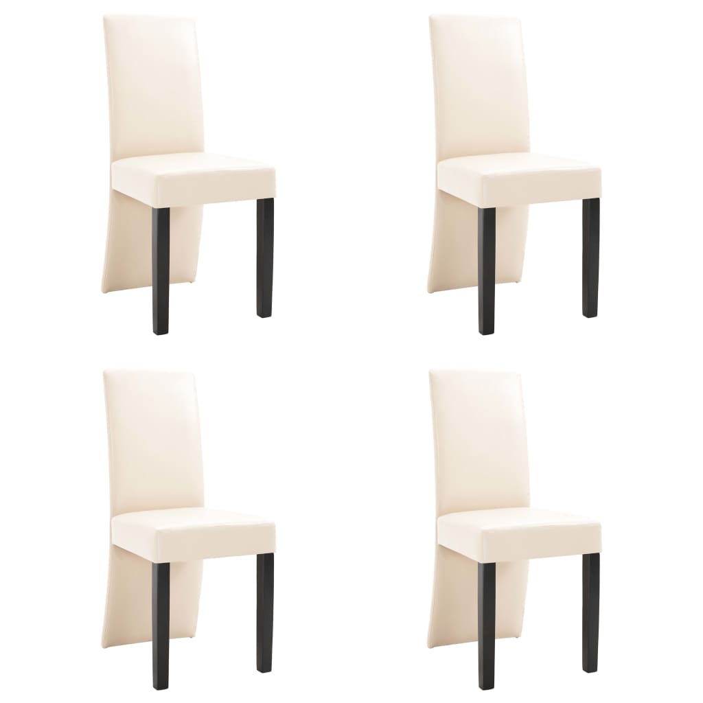 vidaXL Dining Chairs 4 pcs Cream Faux Leather