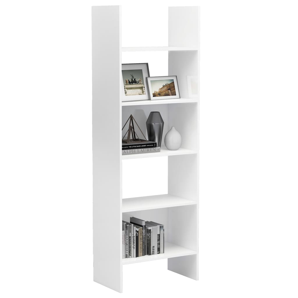 vidaXL Book Cabinet High Gloss White 23.6"x13.8"x70.9" Chipboard