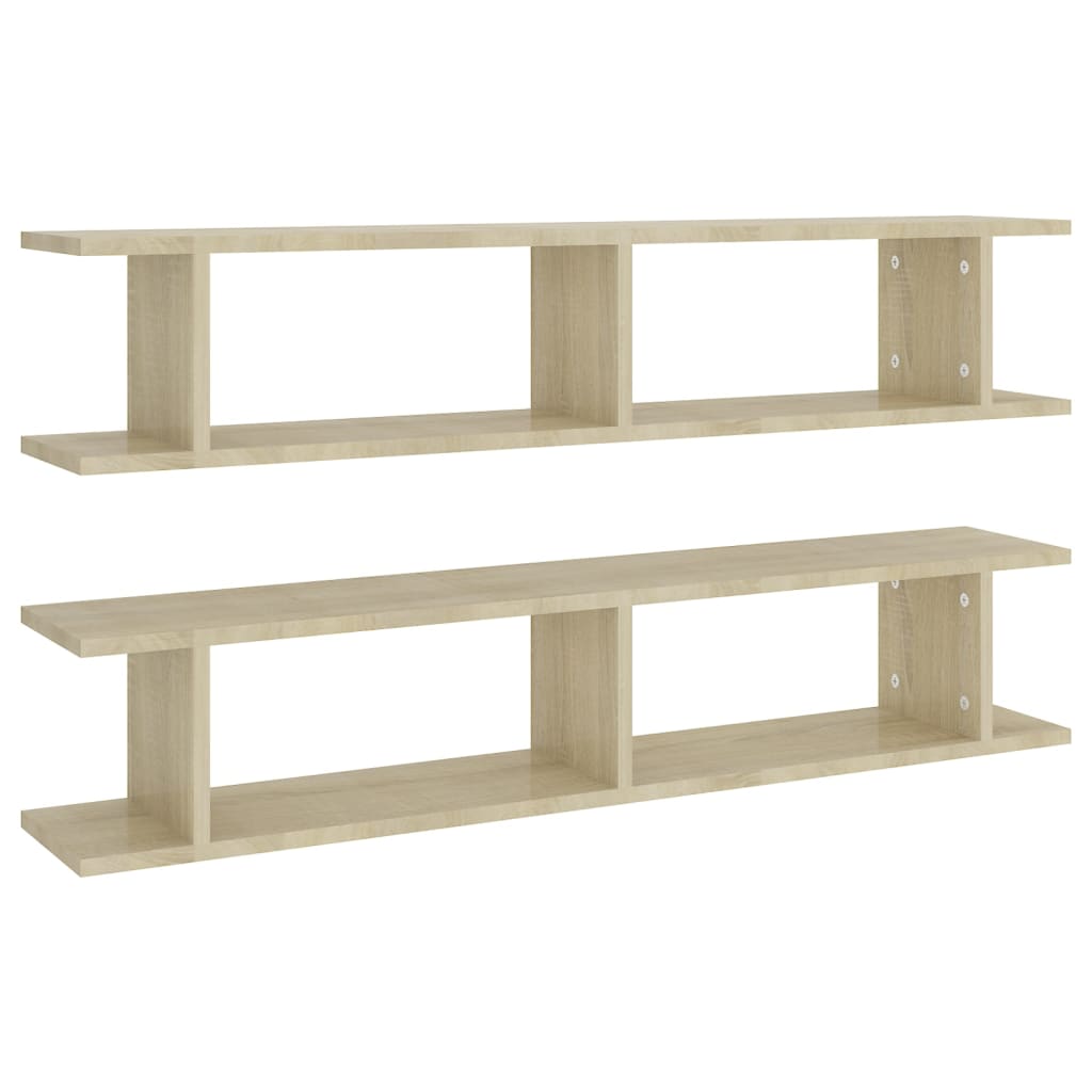 vidaXL Wall Shelves 2 pcs Sonoma Oak 41.3"x7.1"x7.9" Engineered Wood
