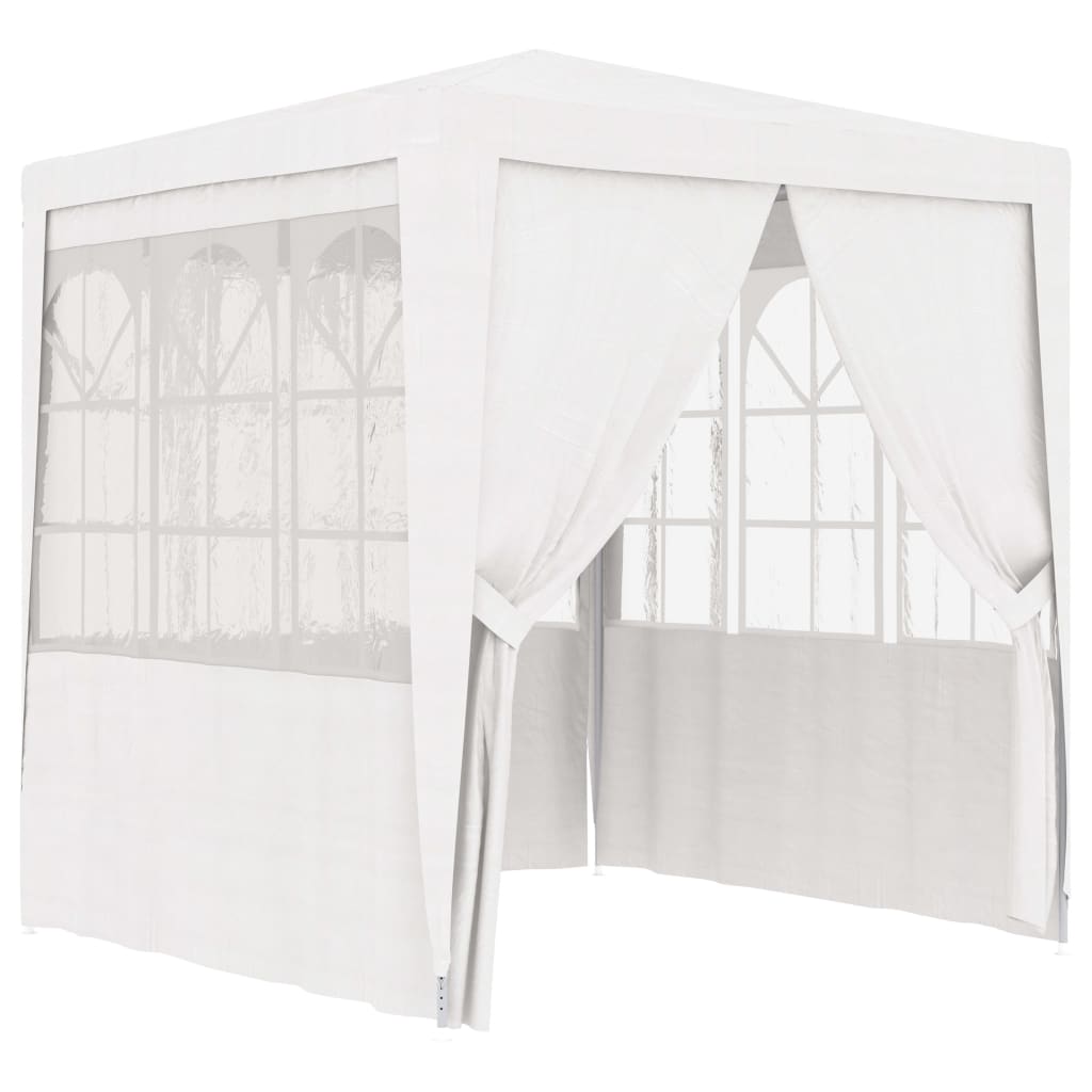 vidaXL Professional Party Tent with Side Walls 8.2'x8.2' White 90 g/m²