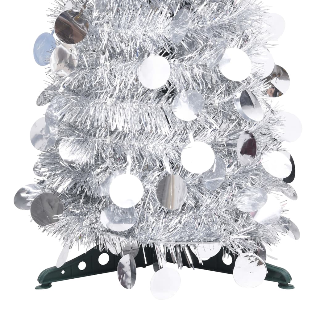 vidaXL Pop-up Artificial Christmas Tree Silver 70.9" PET