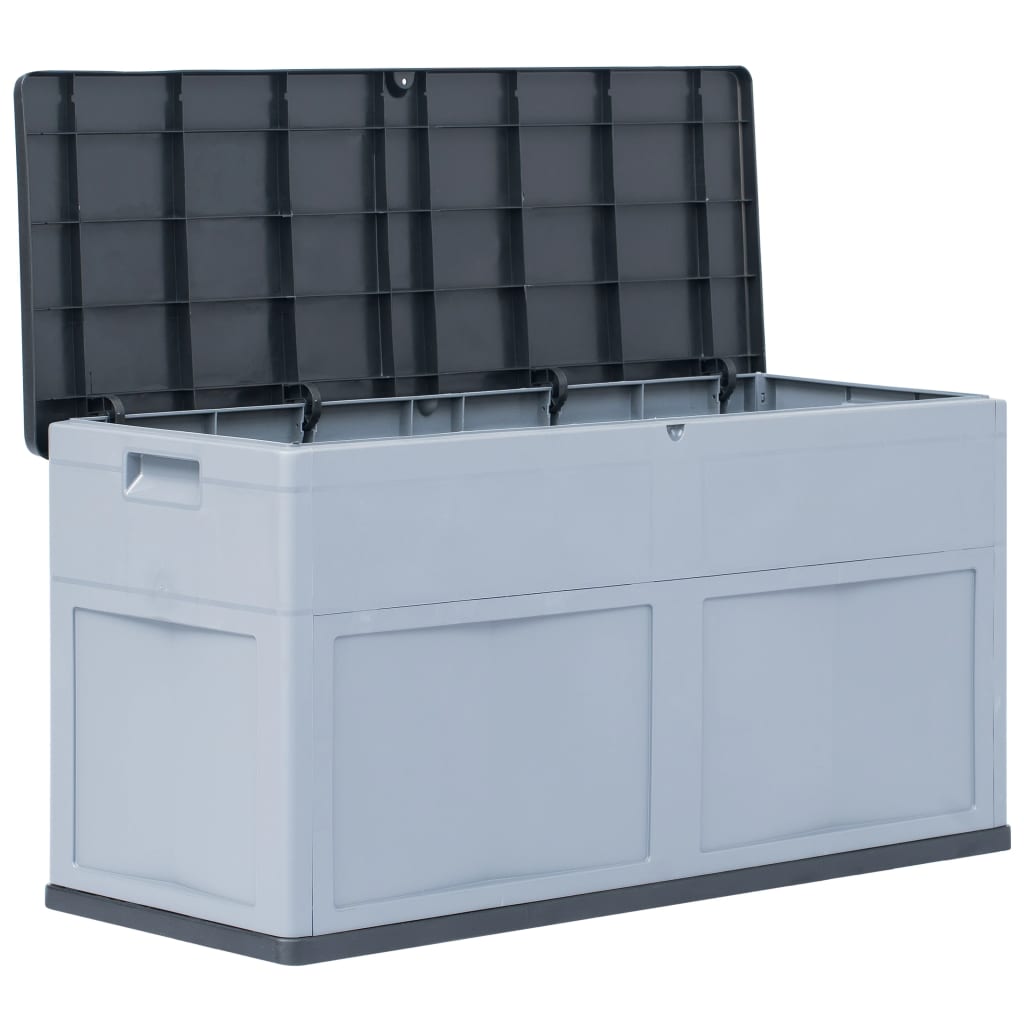 vidaXL Patio Storage Box 84.5 gal Gray Black