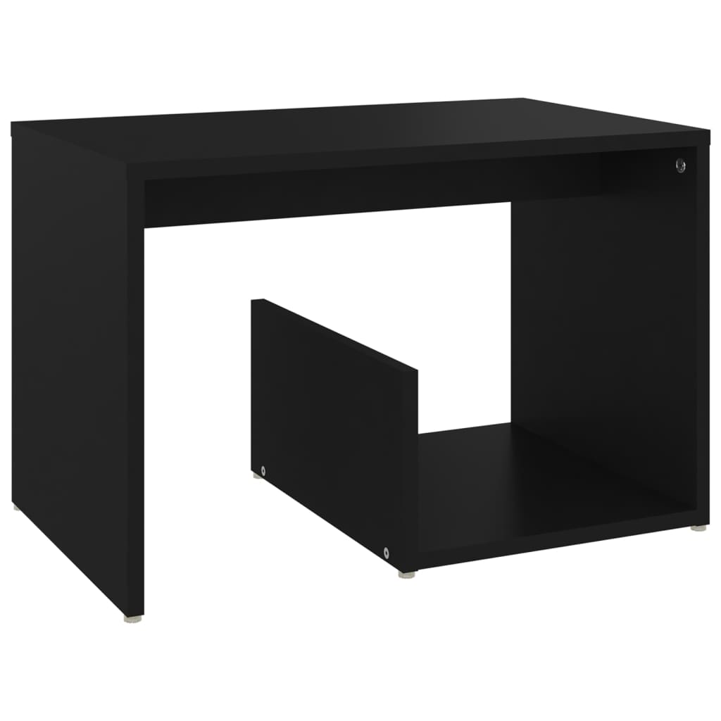 vidaXL Side Table Black 23.2"x14.2"x15" Engineered Wood