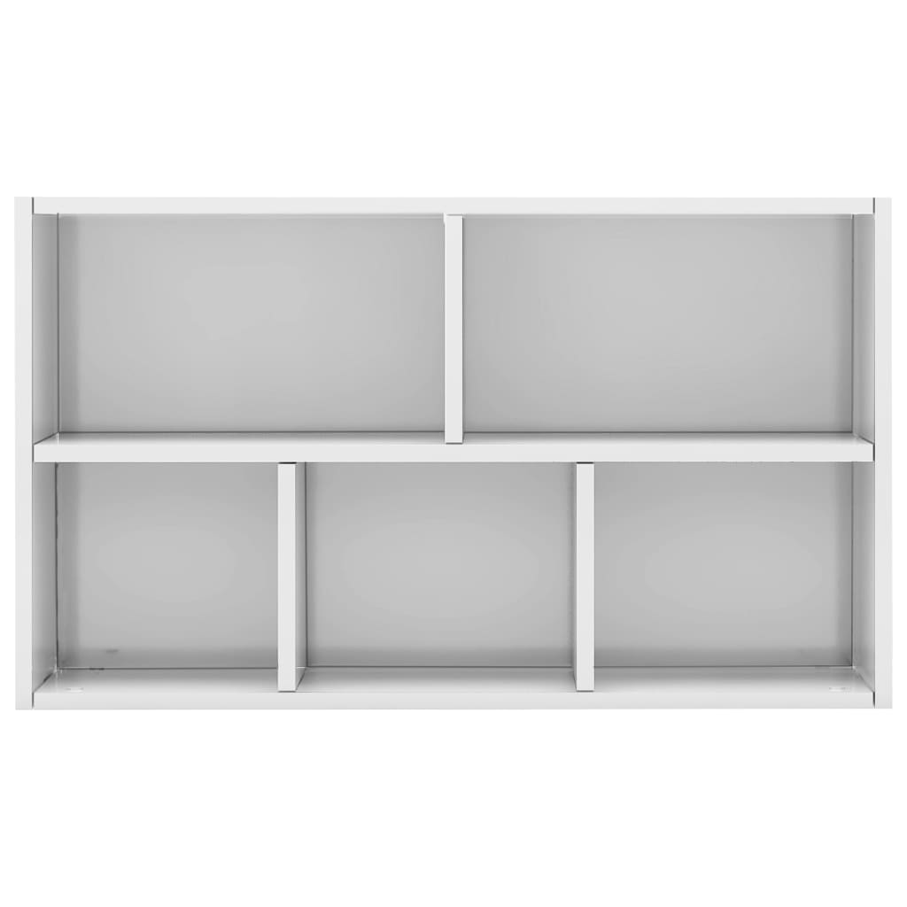 vidaXL Book Cabinet/Sideboard High Gloss White 19.7" x 9.8" x 31.5" Engineered Wood