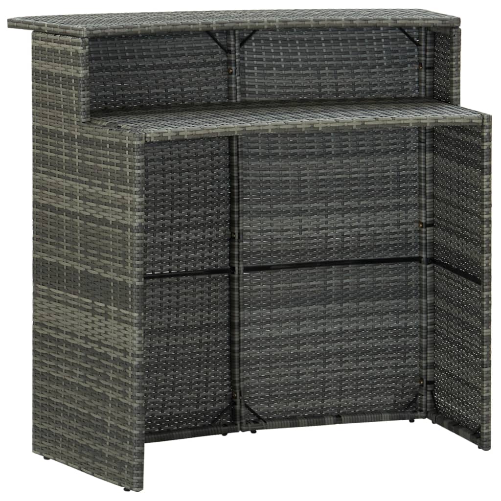 vidaXL 5 Piece Patio Bar Set with Cushions Gray
