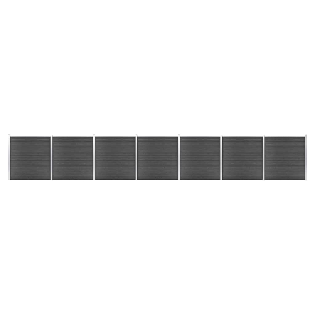 vidaXL Fence Panel Set WPC 479.5"x73.2" Black