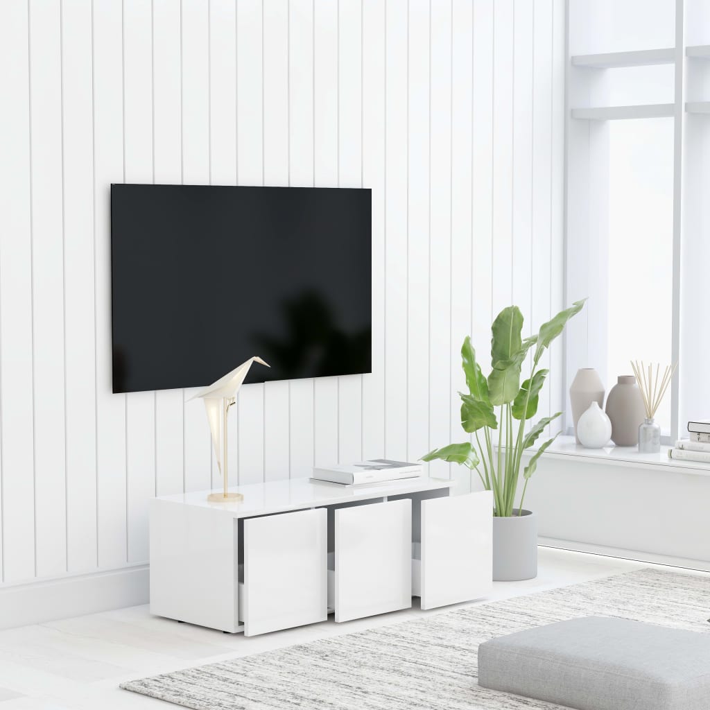 vidaXL TV Stand White 31.5"x13.4"x11.8" Engineered Wood