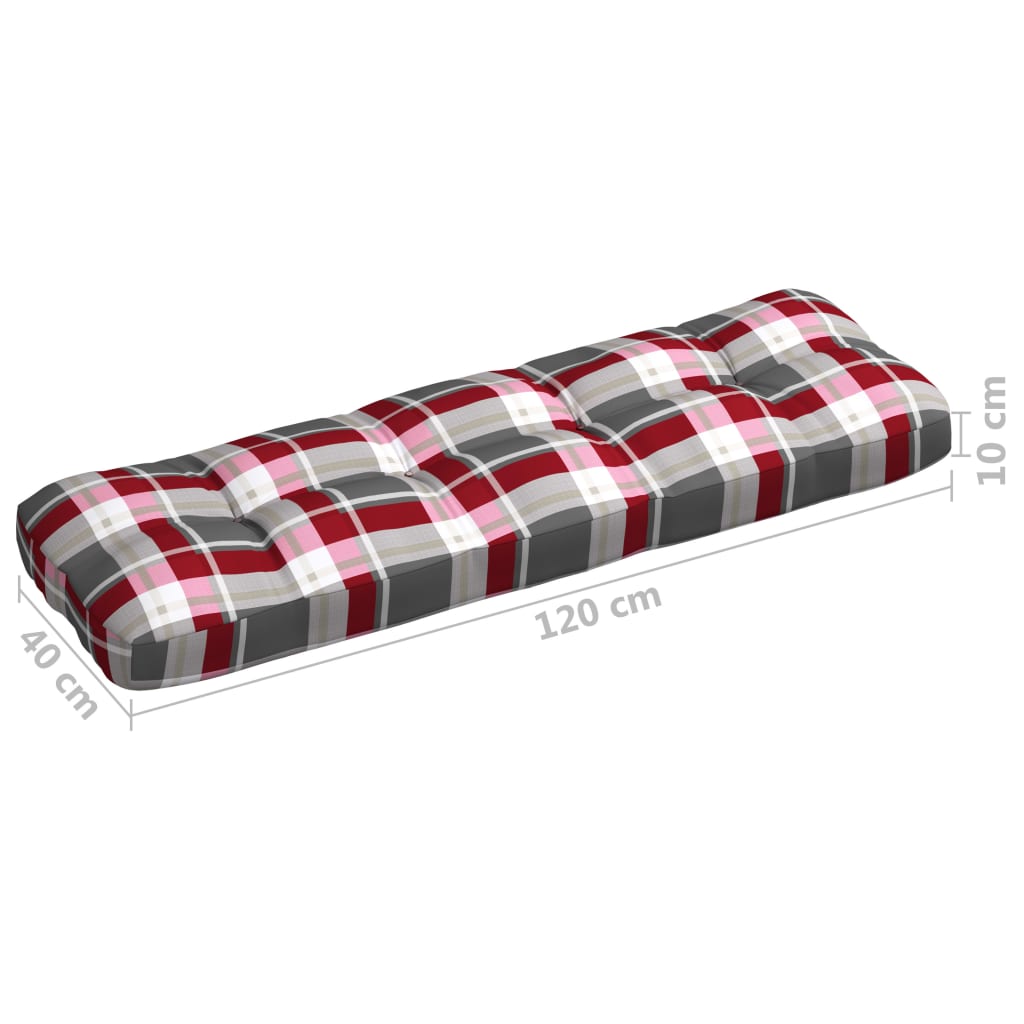 vidaXL Pallet Sofa Cushions 7 pcs Red Check Pattern