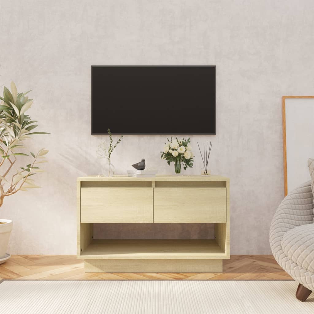 vidaXL TV Stand Sonoma Oak 27.6"x16.1"x17.3" Engineered Wood
