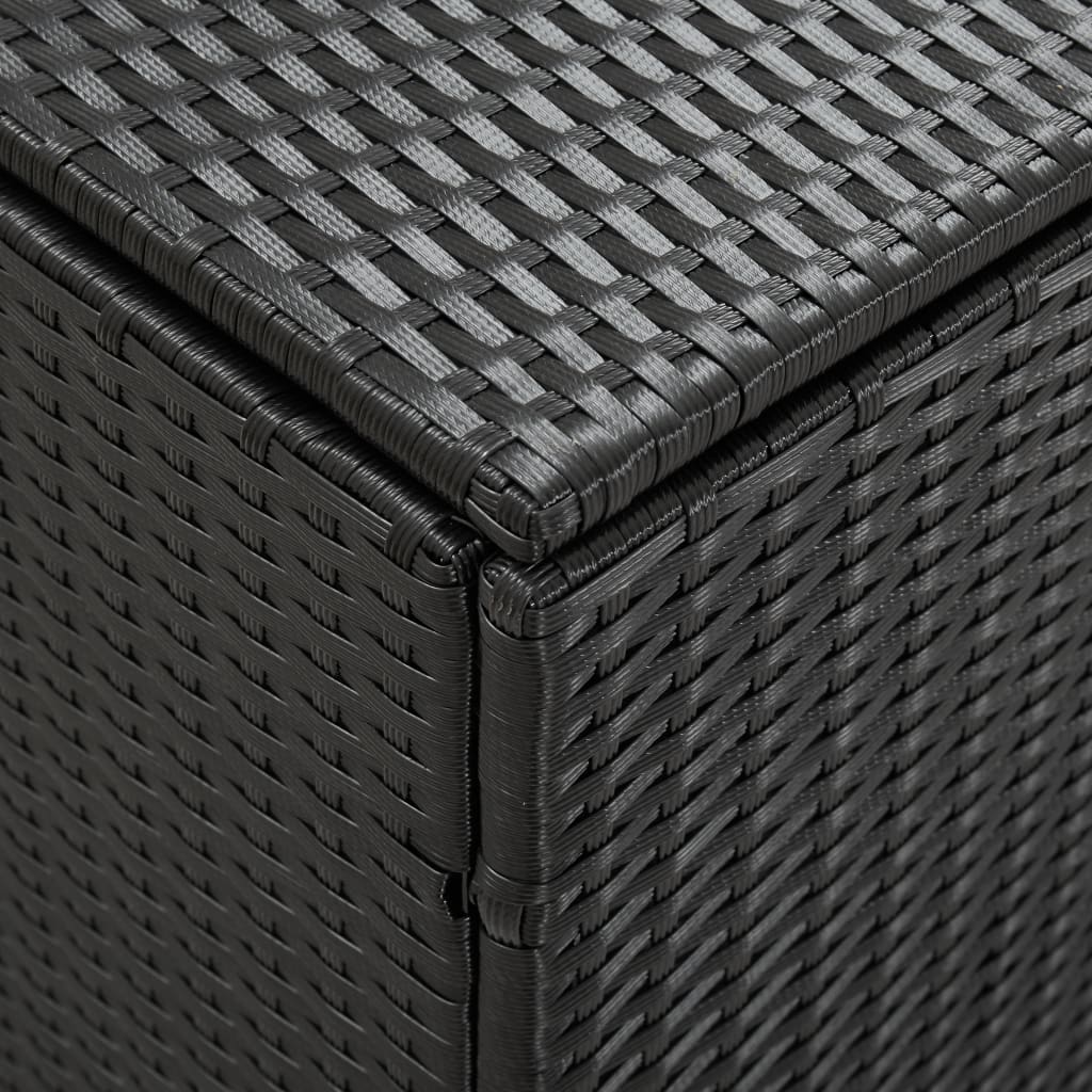 vidaXL Patio Storage Box Poly Rattan 70.9"x35.4"x27.6" Black