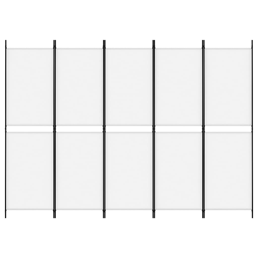 vidaXL 5-Panel Room Divider White 98.4"x70.9" Fabric