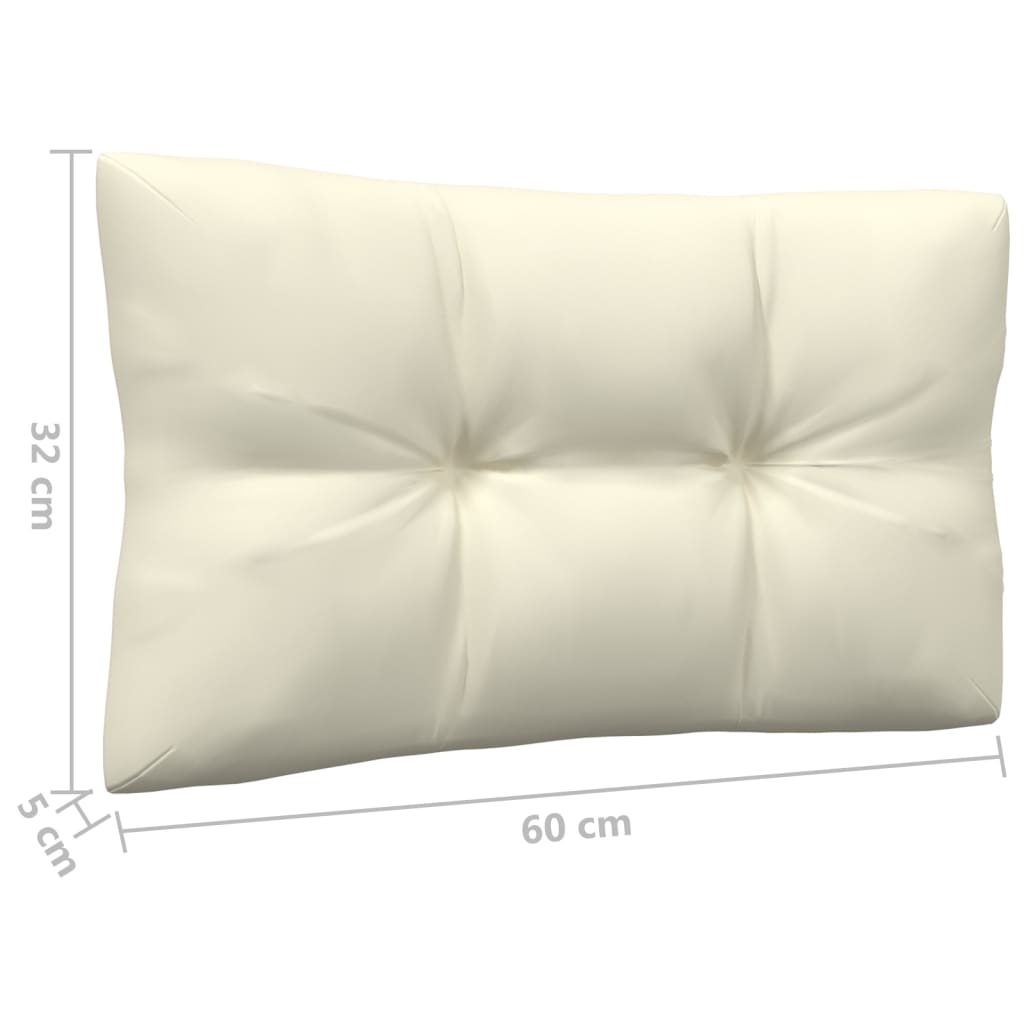 vidaXL 3 Piece Patio Lounge Set with Cream Cushions Pinewood