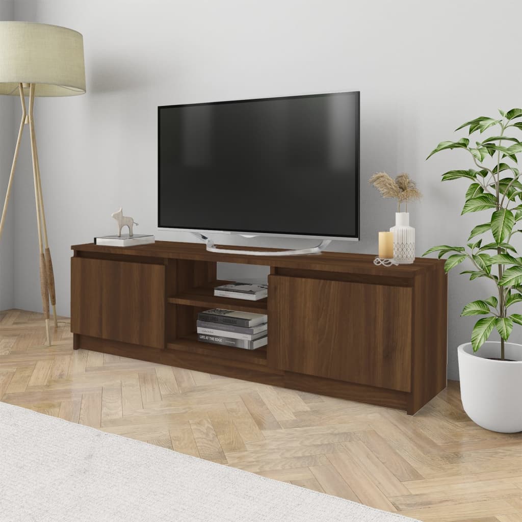 vidaXL TV Stand Brown Oak 47.2"x11.8"x14" Engineered Wood