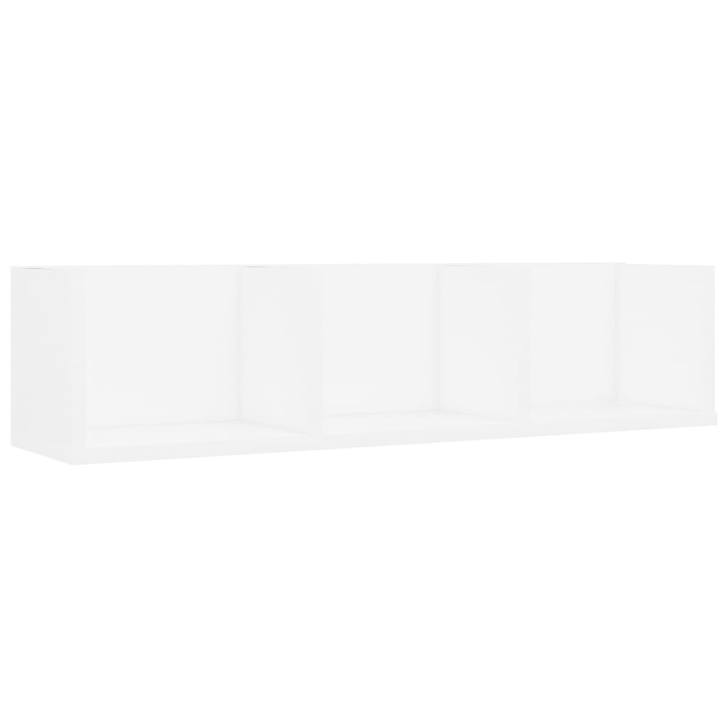 vidaXL CD Wall Shelf White 29.5"x7.1"x7.1" Engineered Wood