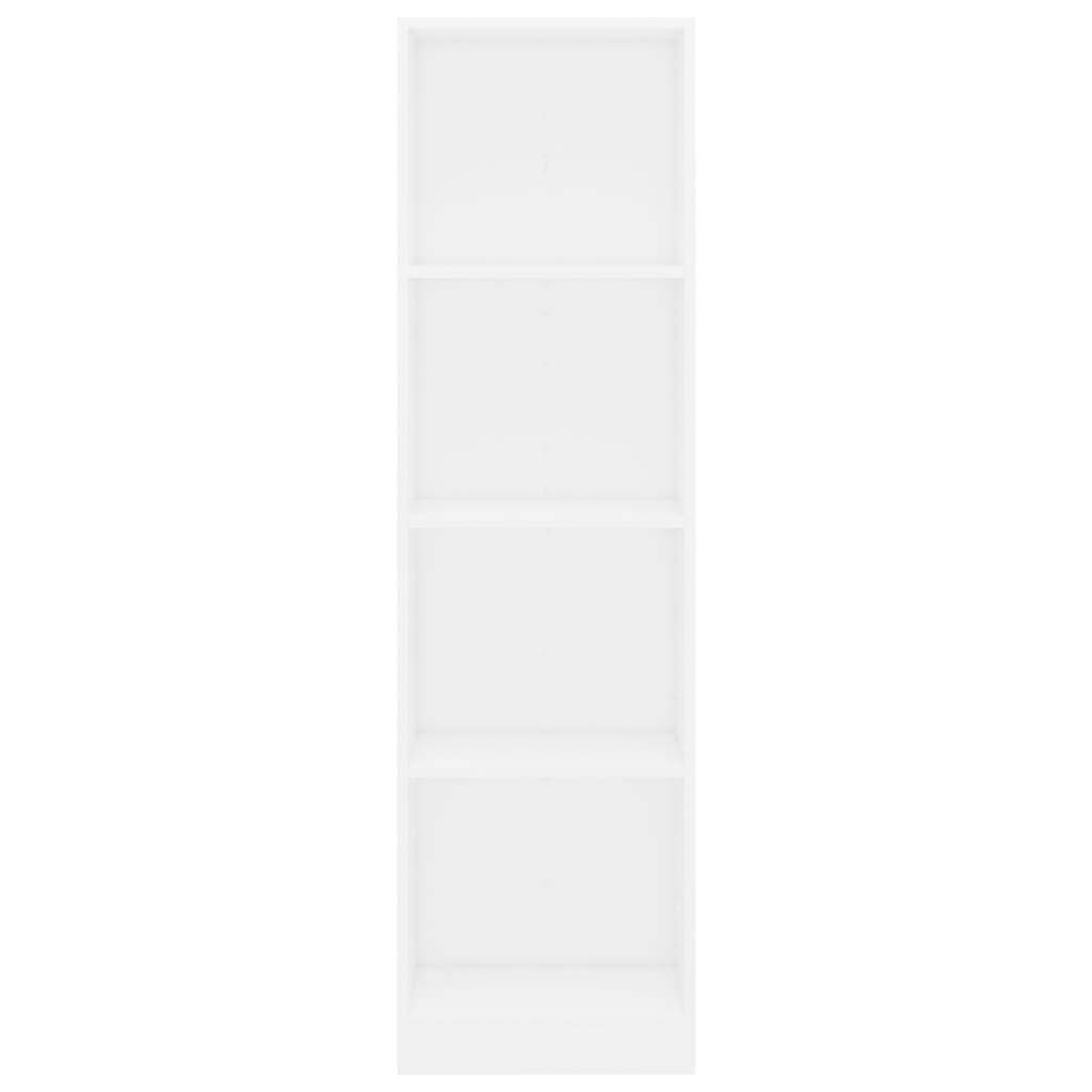 vidaXL 4-Tier Book Cabinet White 15.7"x9.4"x55.9" Engineered Wood