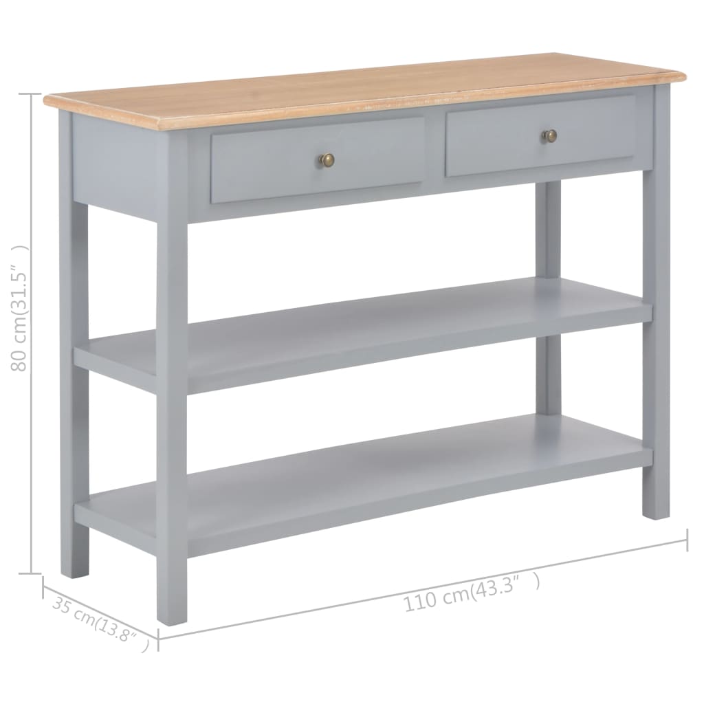 vidaXL Sideboard Gray 43.3"x13.8"x31.5" MDF