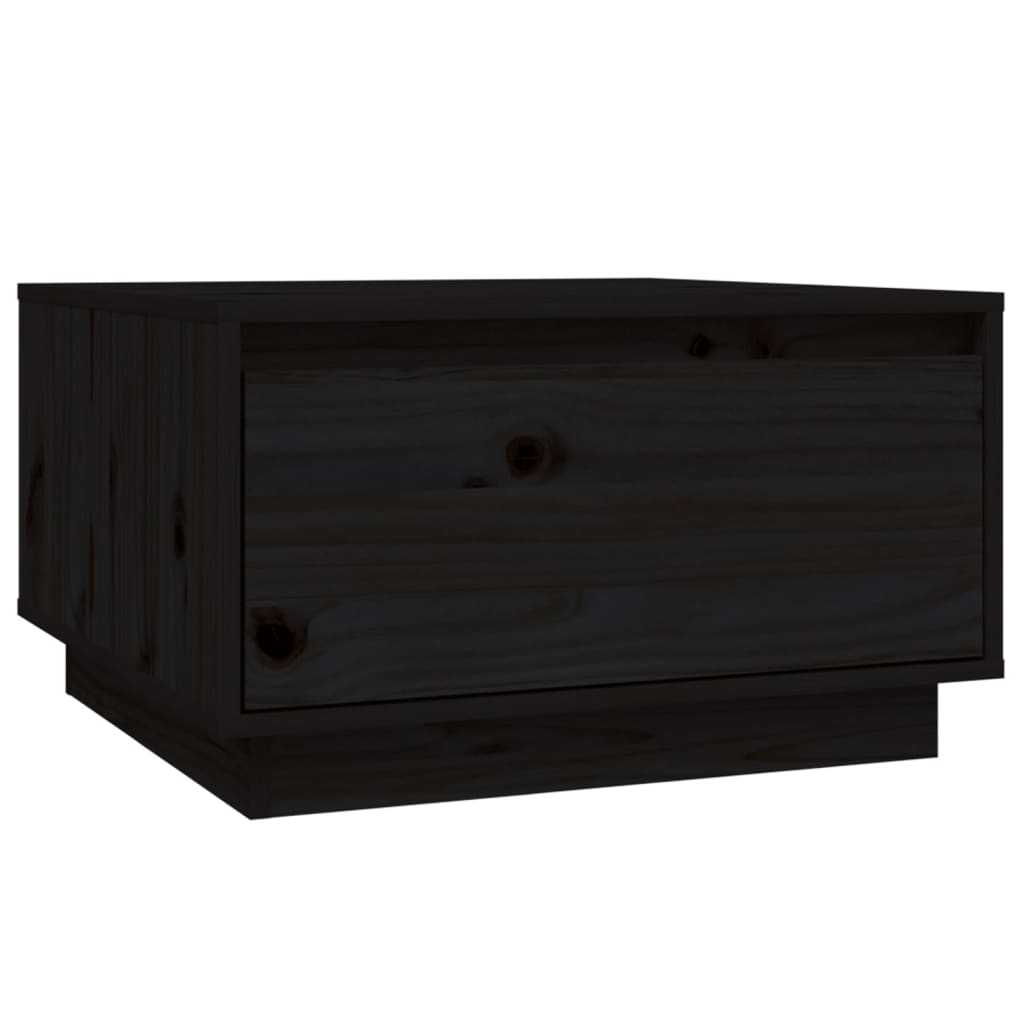 vidaXL Coffee Table Black 21.7"x22"x12.6" Solid Wood Pine