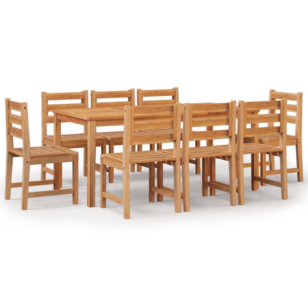 vidaXL 9 Piece Patio Dining Set Solid Wood Teak