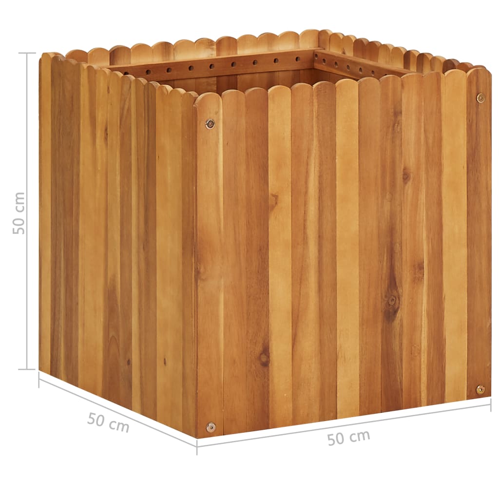 vidaXL Garden Raised Bed 19.6"x19.6"x19.6" Solid Acacia Wood