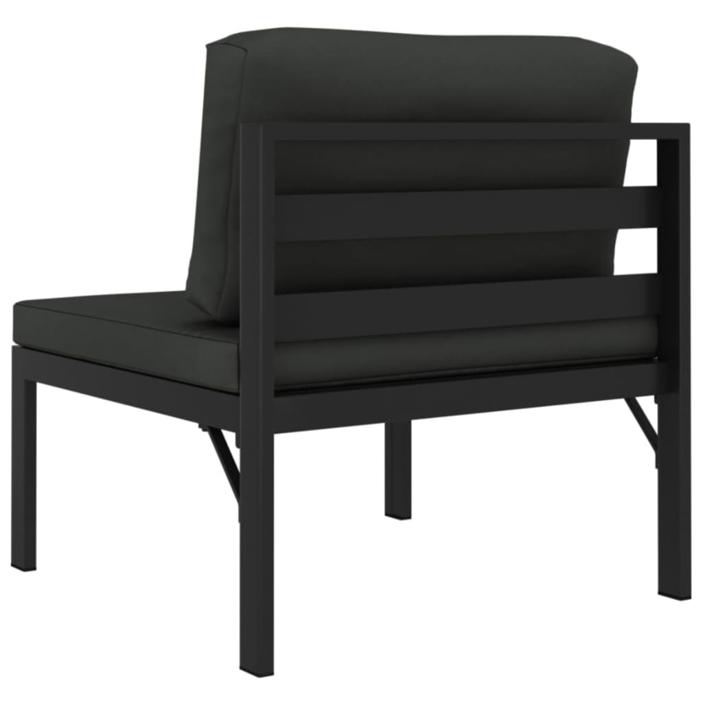 vidaXL 2-Seater Patio Sofa with Cushions Aluminum Anthracite