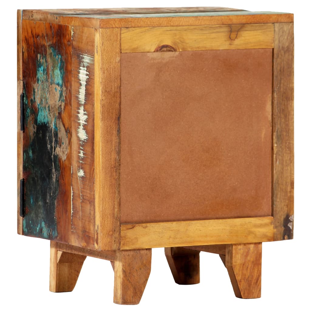 vidaXL Hand Carved Bedside Cabinet 15.7"x11.8"x19.7" Solid Reclaimed Wood