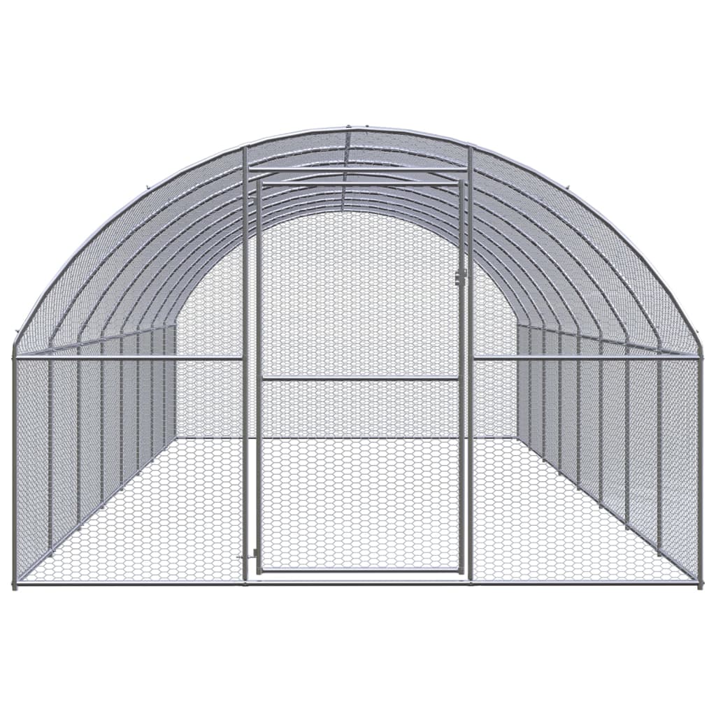 vidaXL Outdoor Chicken Coop 9.8'x26.2'x6.6' Galvanized Steel