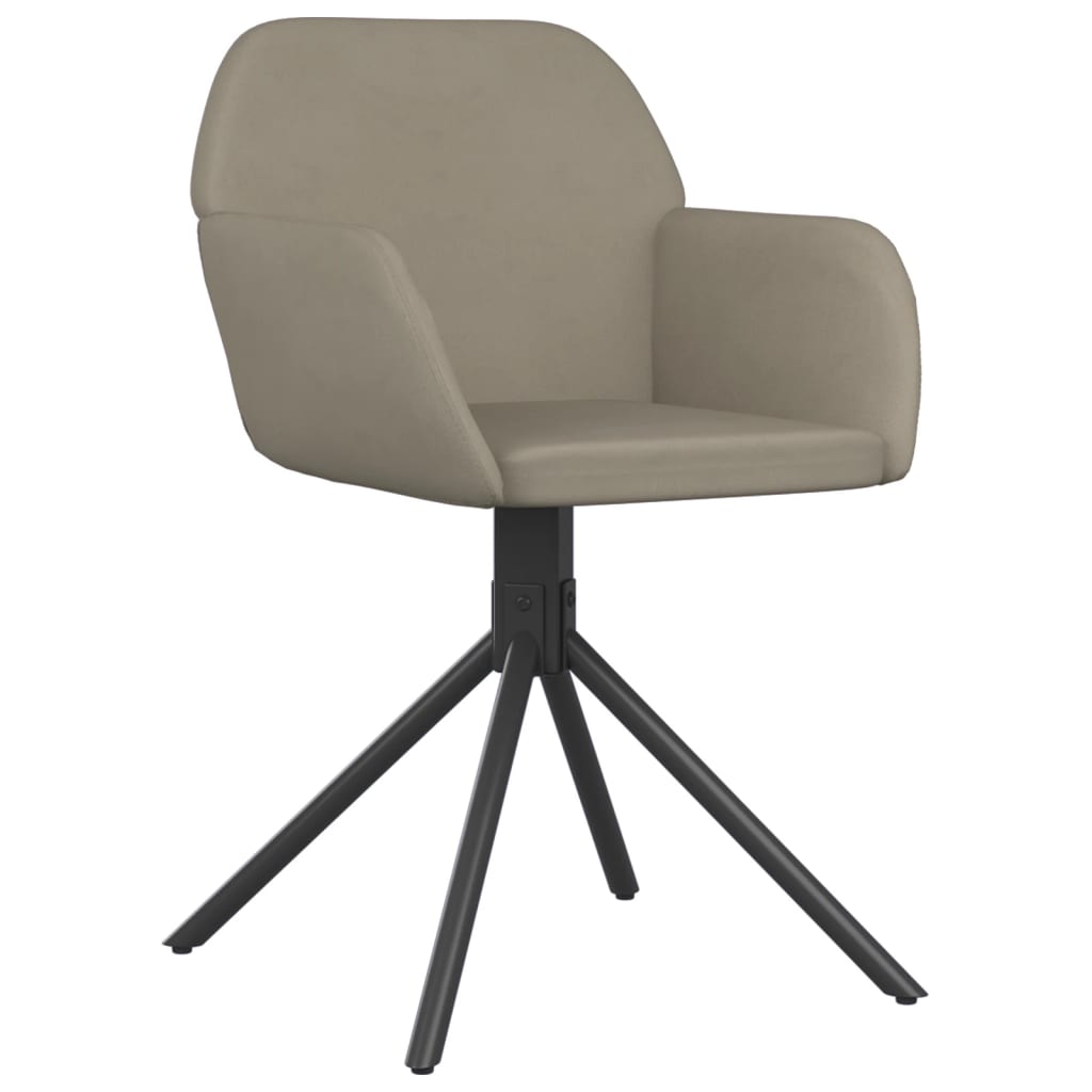 vidaXL Swivel Dining Chairs 2 pcs Light Gray Velvet