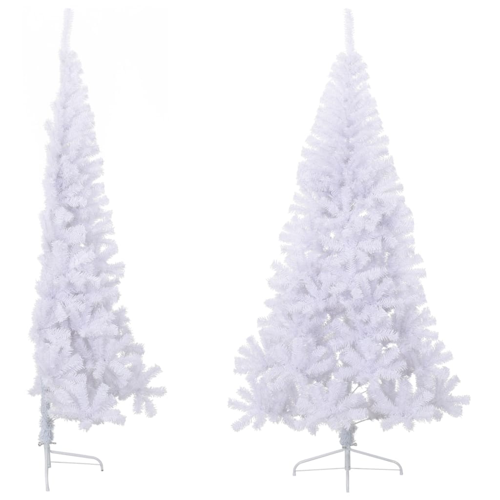 vidaXL Artificial Half Christmas Tree with Stand White 82.6" PVC