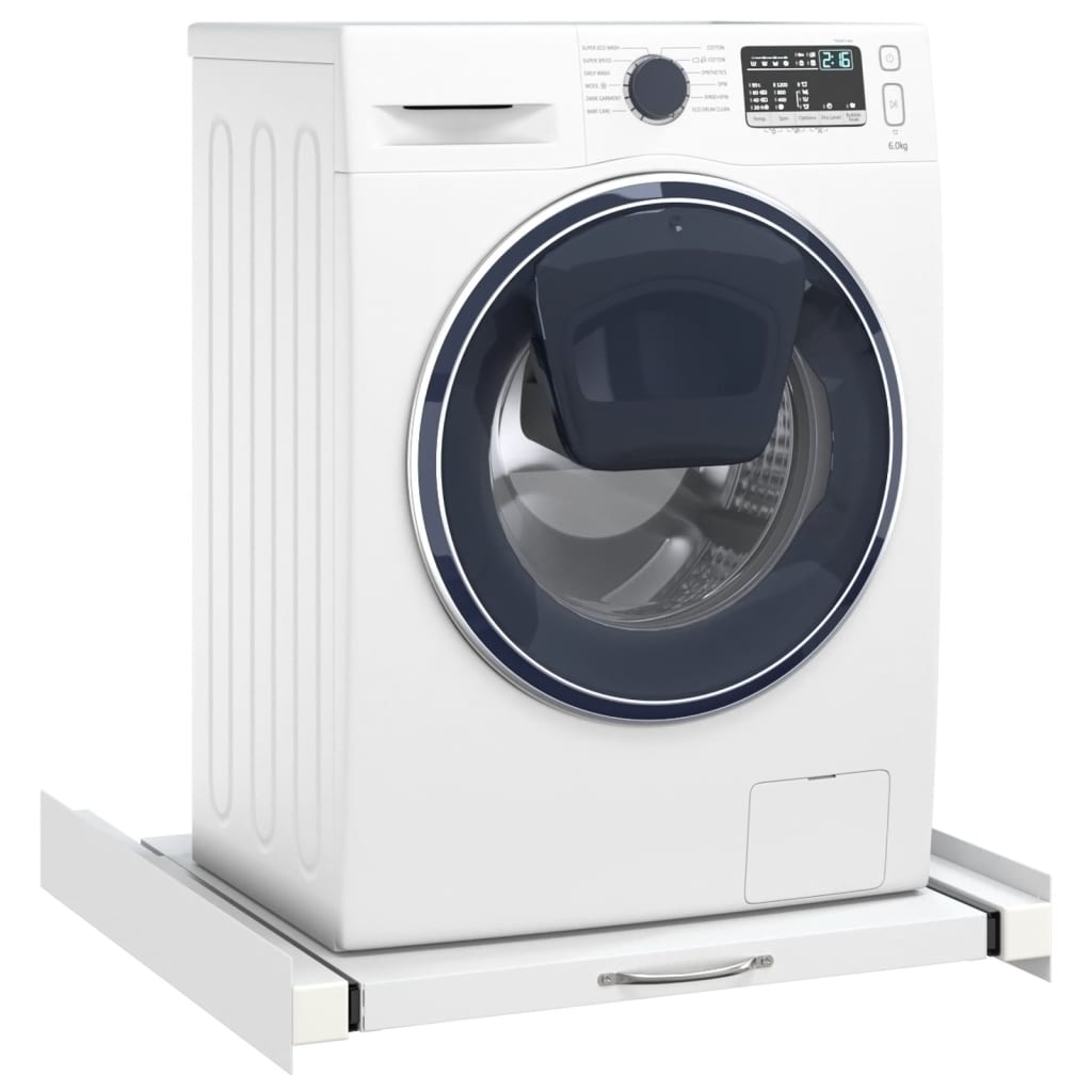 vidaXL Double Washing and Drying Machine Pedestal with Drawers White