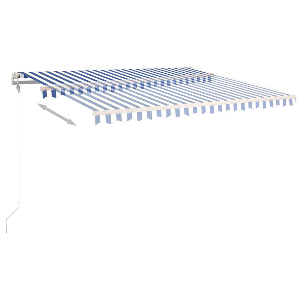 vidaXL Automatic Retractable Awning 157.5"x118.1" Blue and White