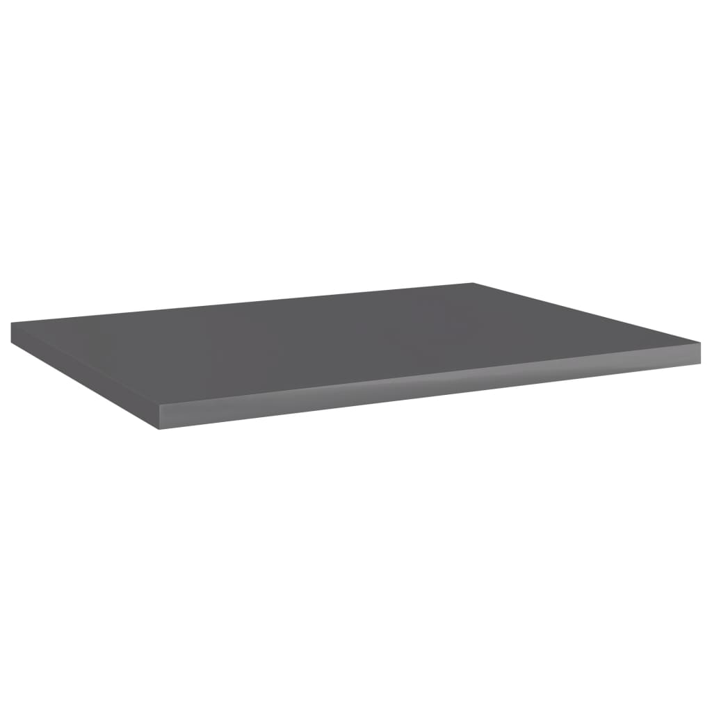 vidaXL Bookshelf Boards 4 pcs High Gloss Gray 15.7"x11.8"x0.6" Chipboard