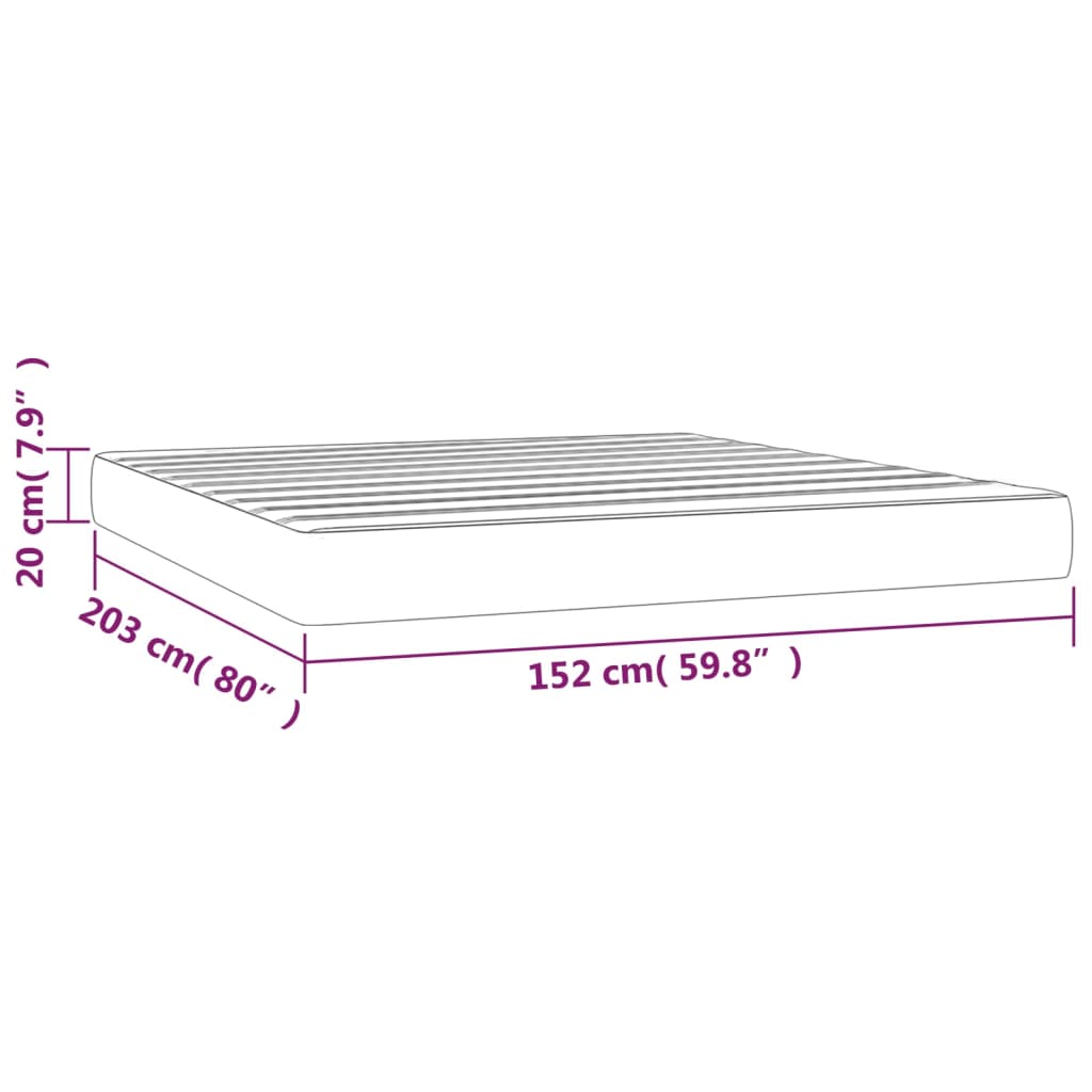 vidaXL Pocket Spring Bed Mattress Dark Gray 59.8"x79.9"x7.9" Queen Velvet