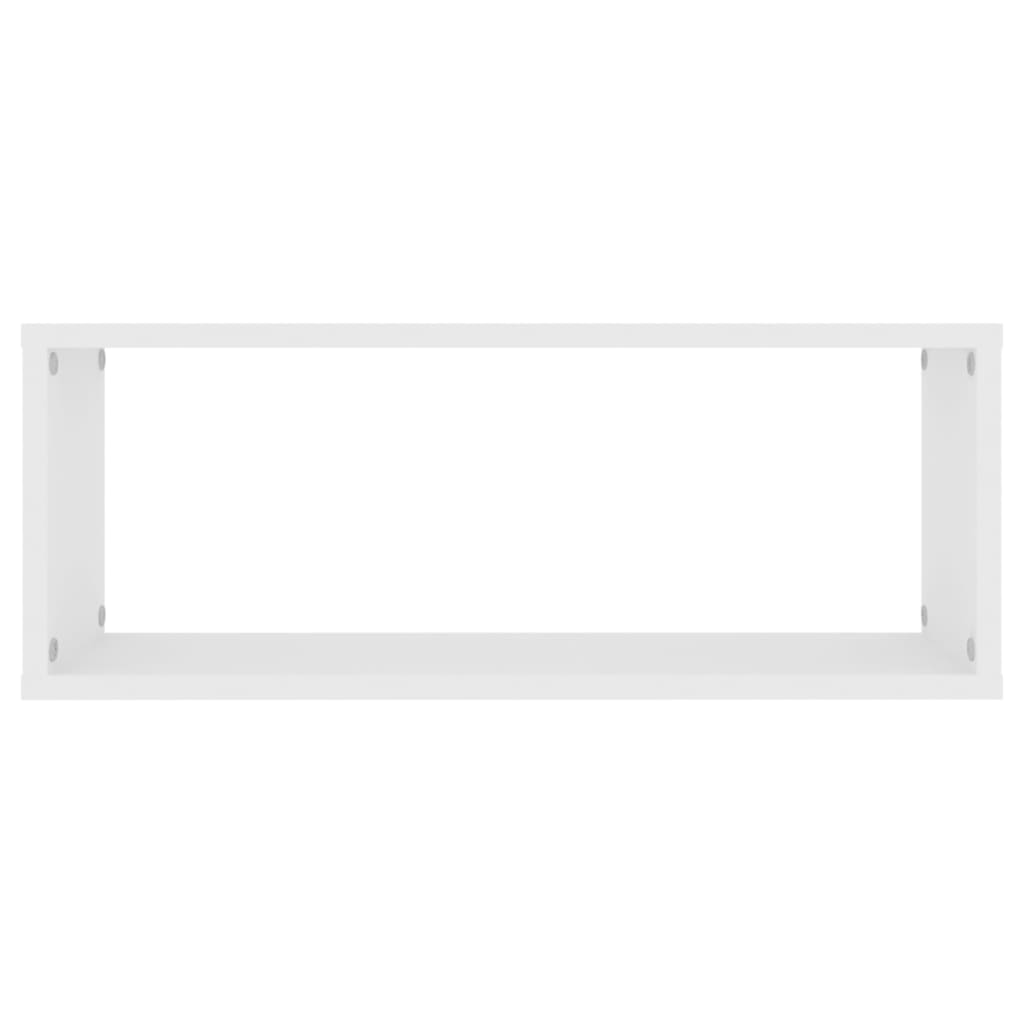 vidaXL Wall Cube Shelves 6 pcs White 23.6"x5.9"x9.1" Engineered Wood