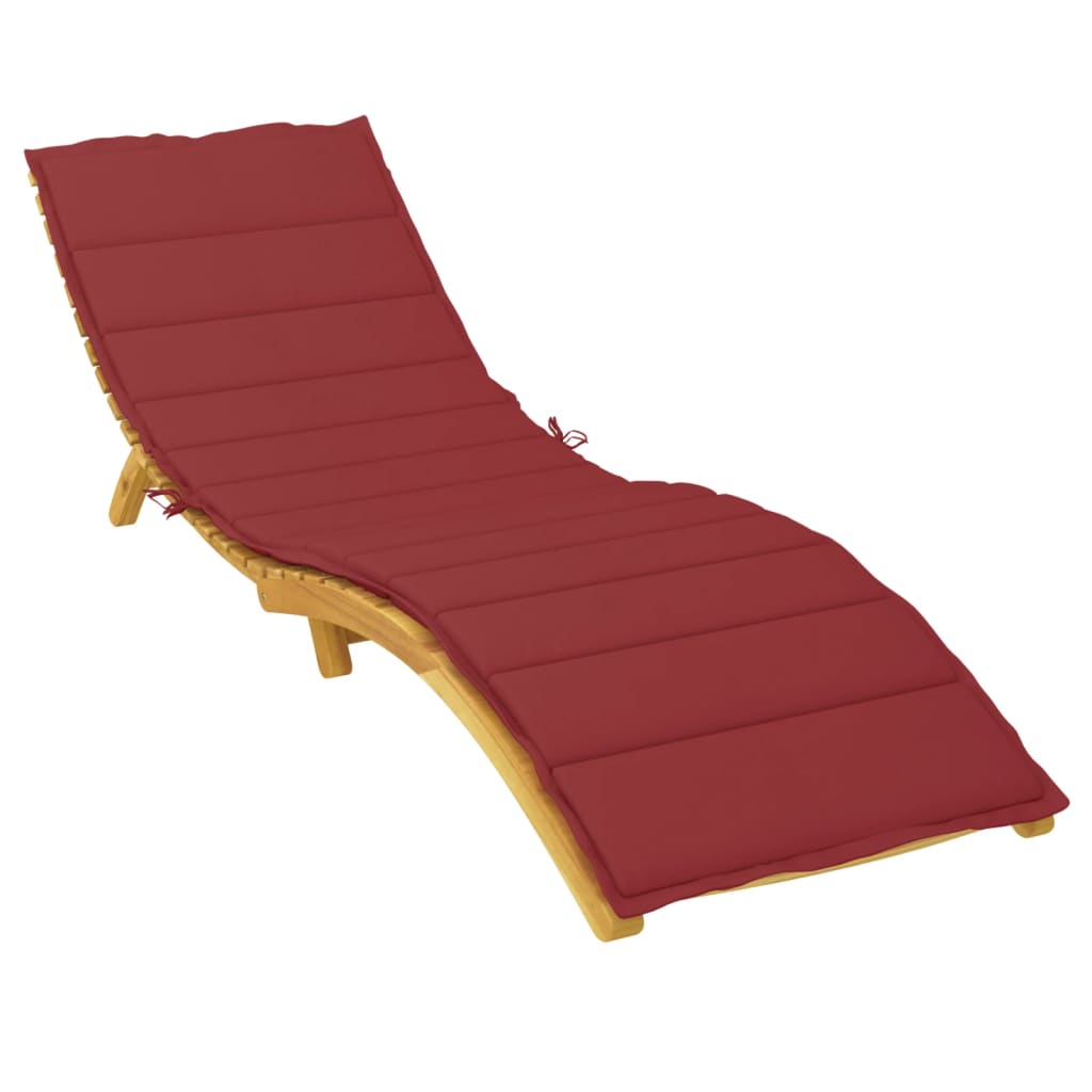 vidaXL Sun Lounger Cushion Wine Red 78.7"x19.7"x1.2" Fabric