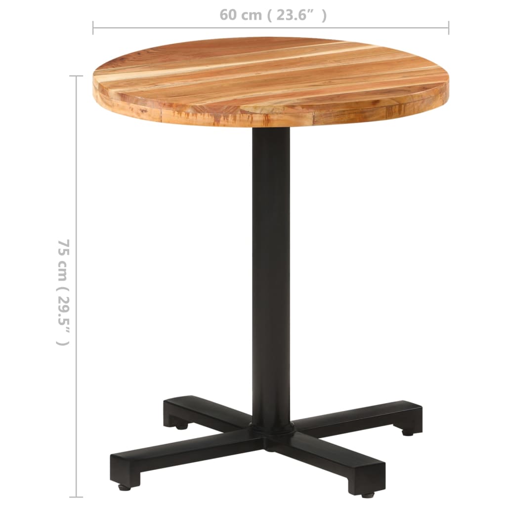 vidaXL Bistro Table Round Ø27.6"x29.5" Solid Acacia Wood